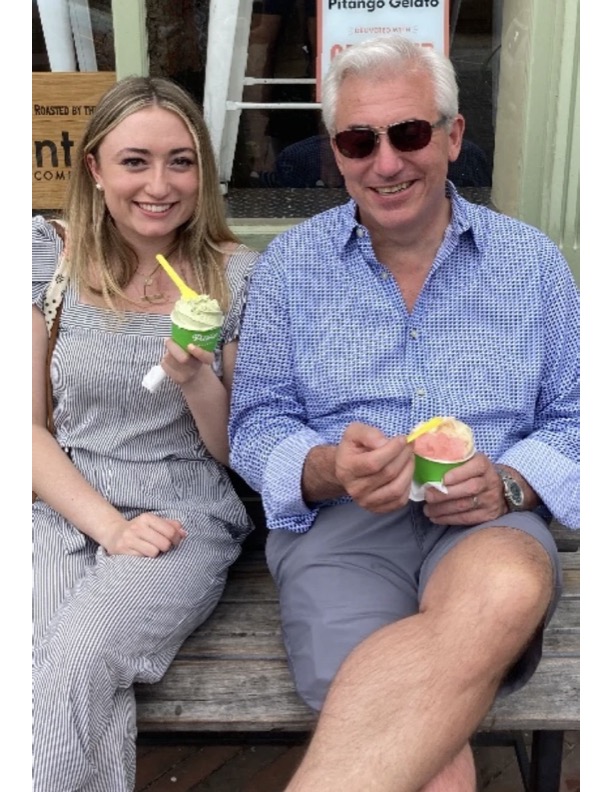 Bridget Ball with her father